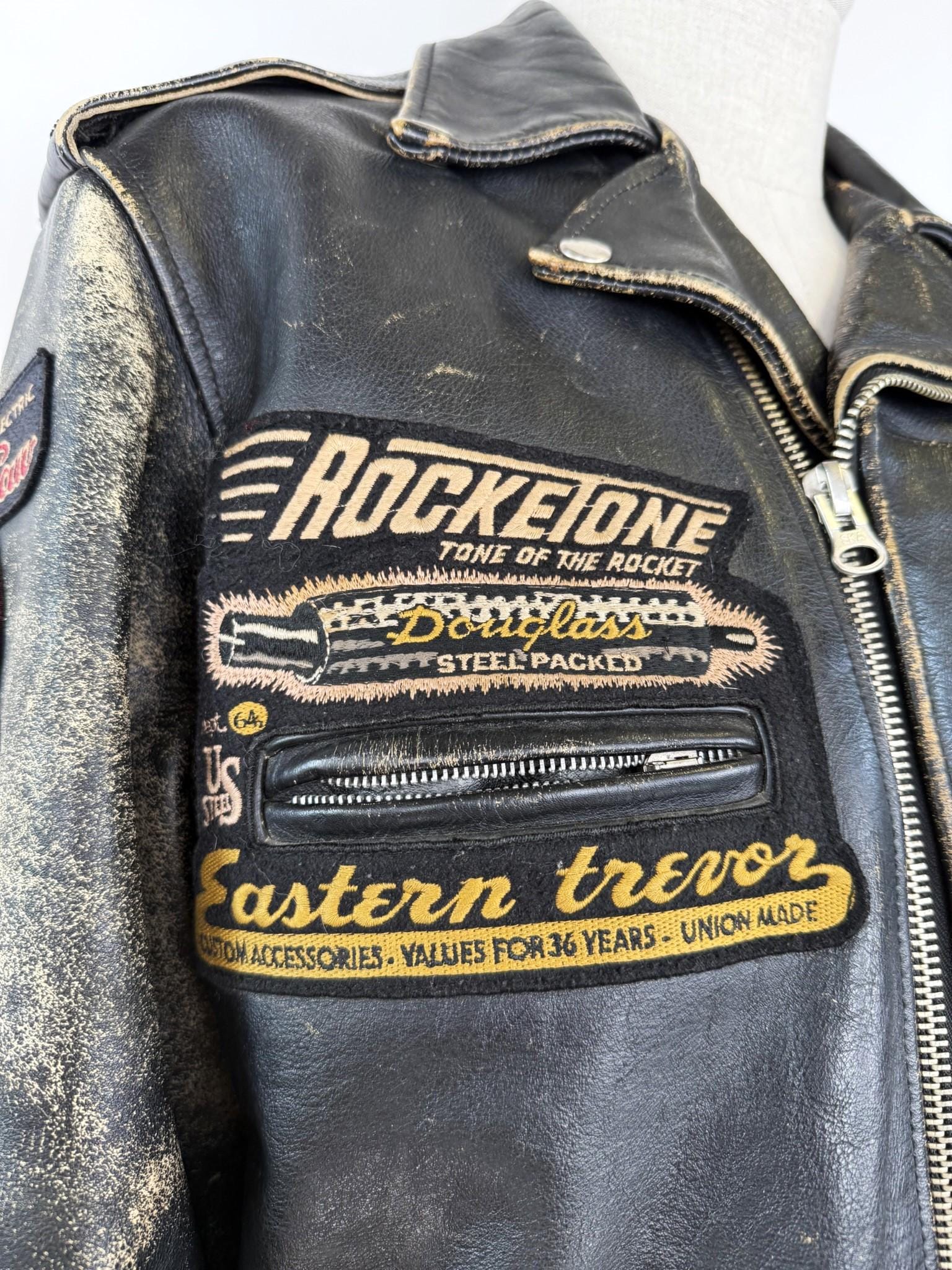 80s LEE TREVOR Black Biker Leather Jacket - Etsy