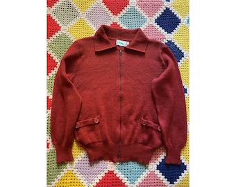 70s CRIMSON knitted WOOL man SWEATER_PULLOVER