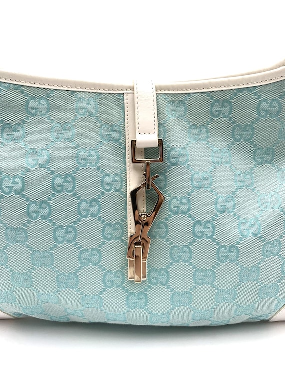 2000s GUCCI Gg Monogram JACKIE Light Blue BAG - Etsy