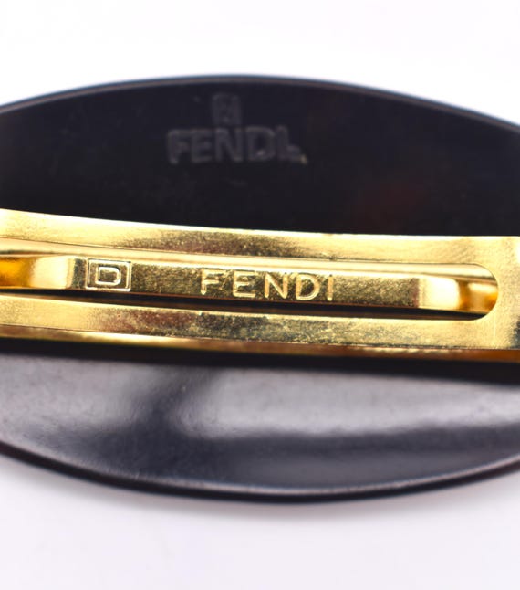 FENDI Vintage Tortoiseshell Hair Clip – Logo Stamped Fendi Logo Hair Barrette – FRUIT Vintage main image 3