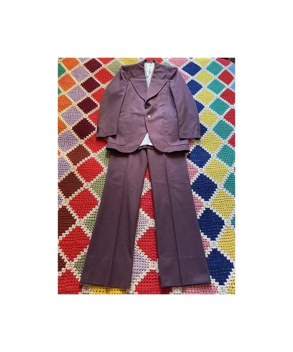 70s DEADSTOCK super WOOL violet MAN suit