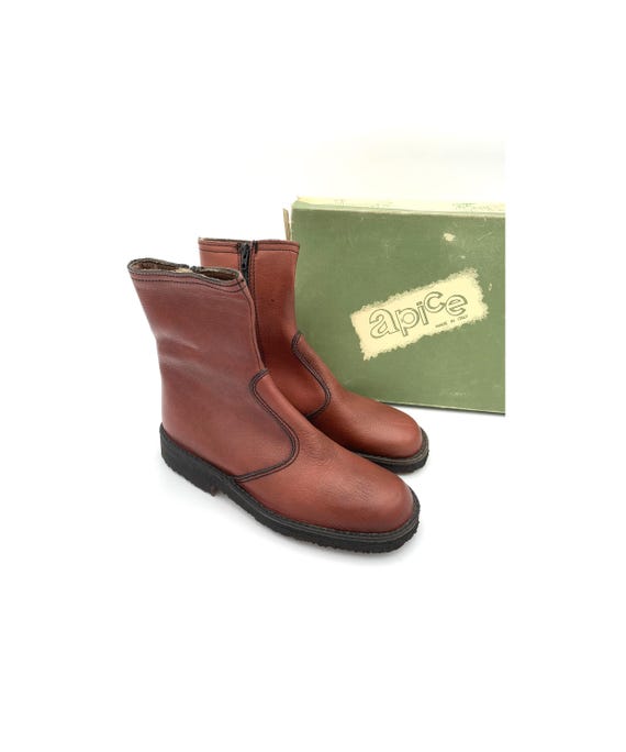 70s Deadstock leather man ankle boots size 42EU - 8UK