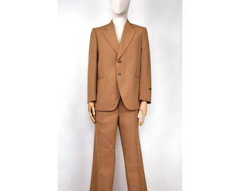 70s Deadstock wool beige suit