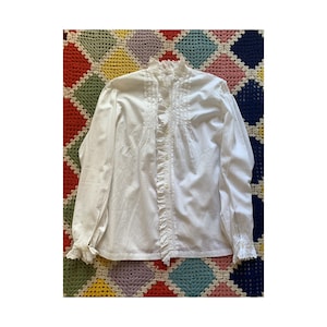 50s antique VICTORIAN cotton EMBROIDERED shirt