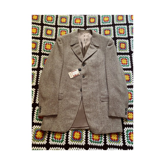 70s DEADSTOCK Issimo by Marzotto PSYCHEDELIC wool… - image 1
