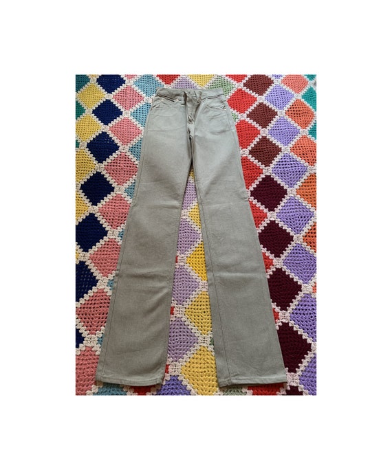 70s DEADSTOCK Gray Denim LEE Woman STRAIGHT_LEG Trousers