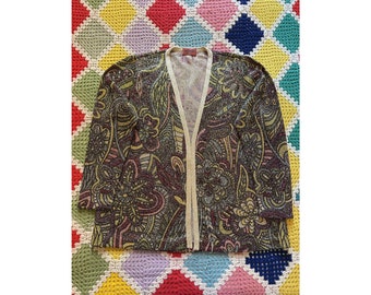 90s MISSONI floral LUREX woman CARDIGAN