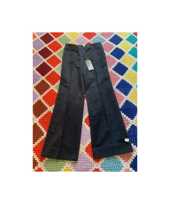 70s DEADSTOCK wool FLARED WOMAN trousers - image 1