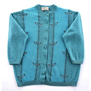 70s BALLANTYNE cashmere flowered cardigan