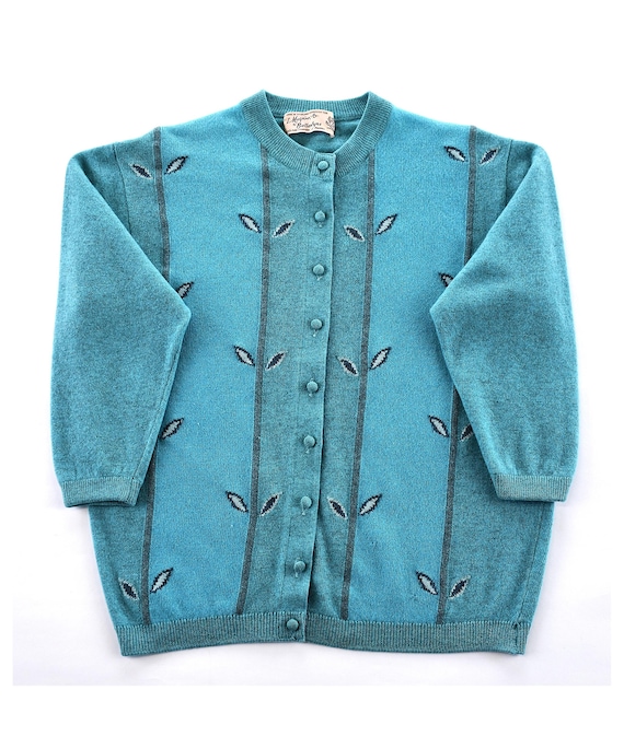 Ballantyne, 70s BALLANTYNE cashmere flowered cardigan