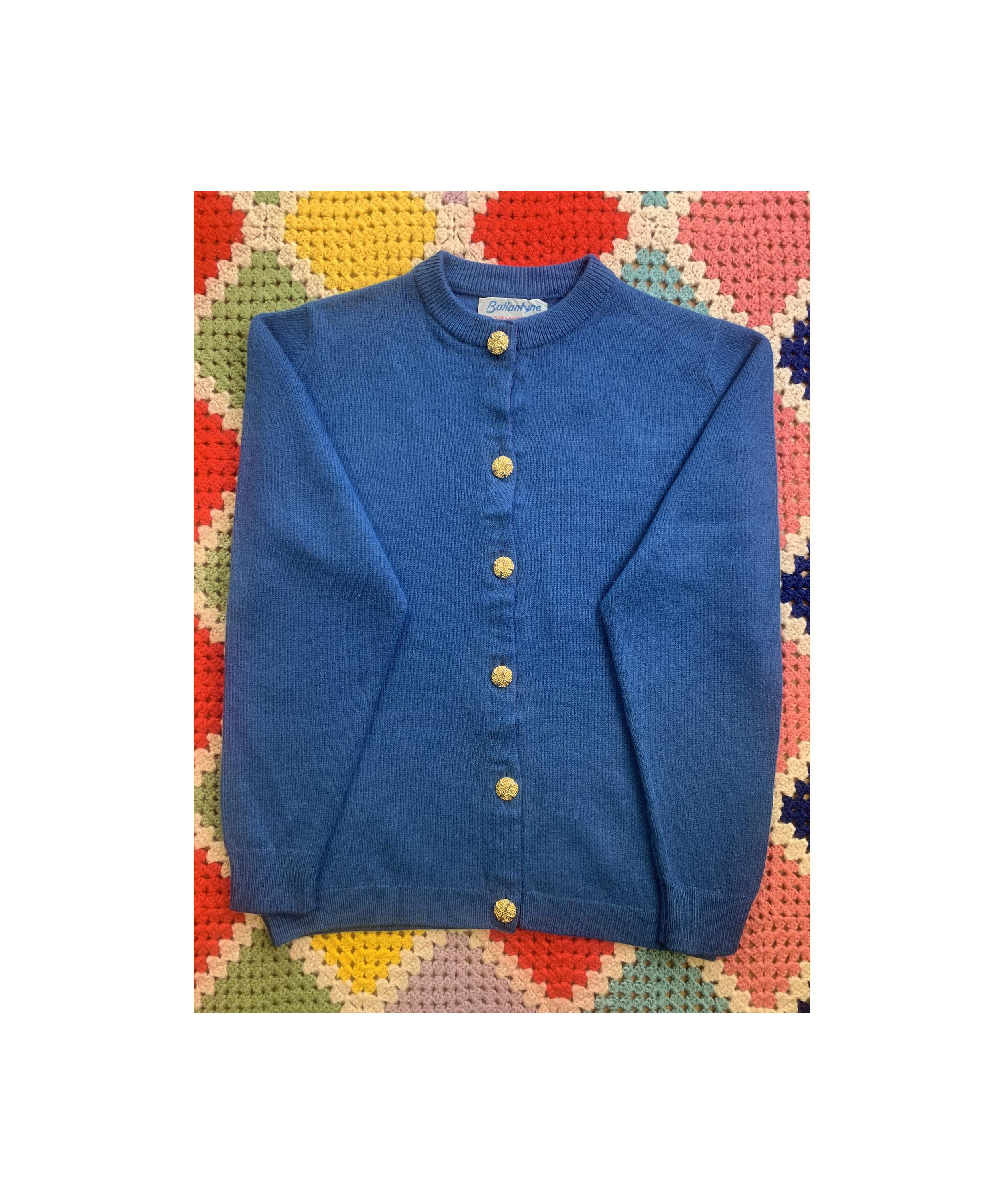 Ballantyne, 90s BALLANTYNE cashmere blue woman cardigan