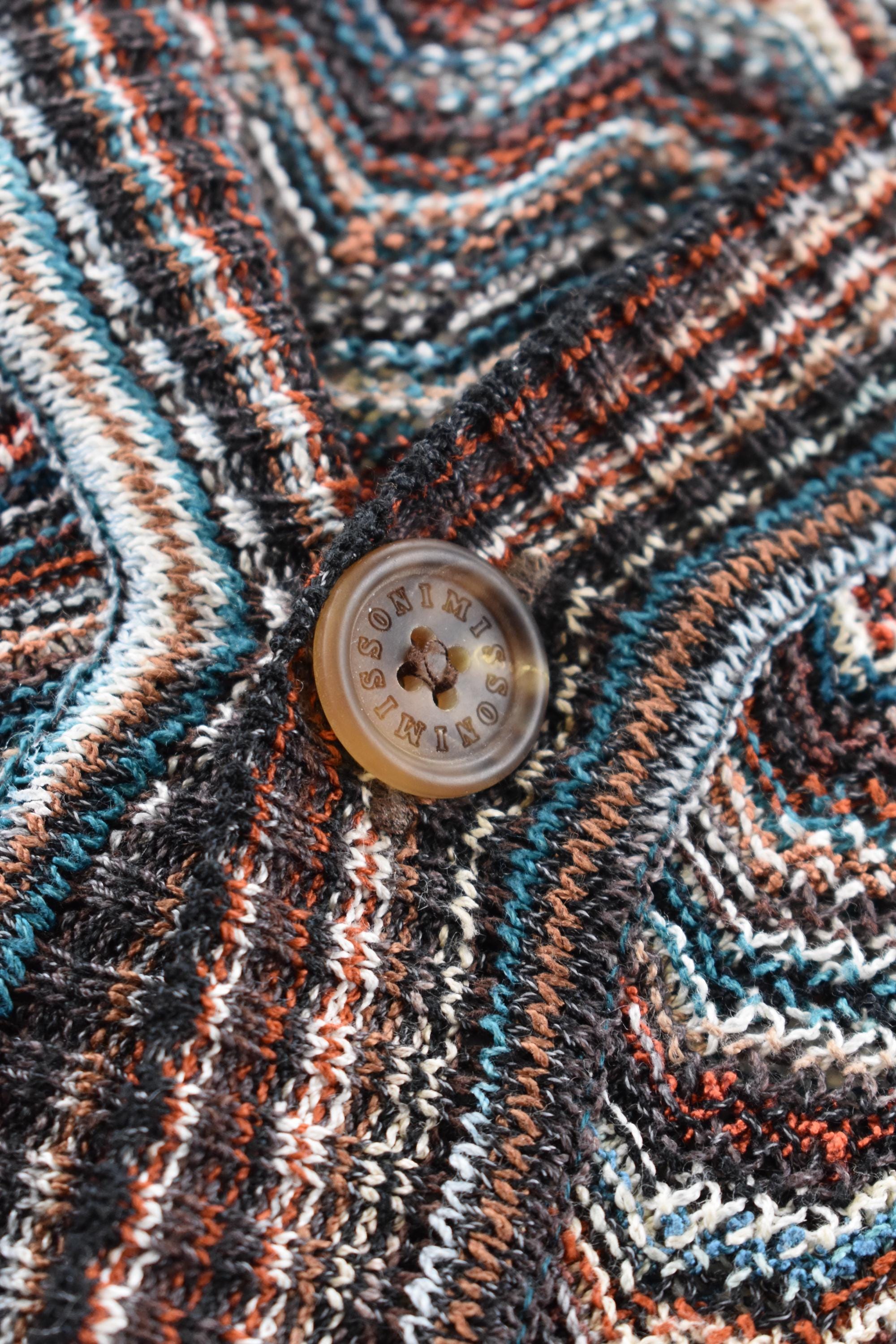 90s MISSONI Multicolor Zig-zag Man Cotton Cardigan - Etsy