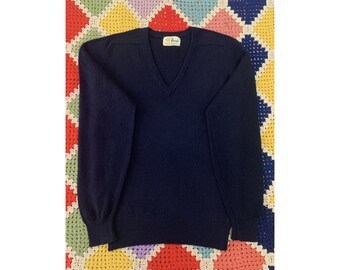 80s PRINGLE_OF_SCOTLAND cashmere DARK_BLUE man PULLOVER