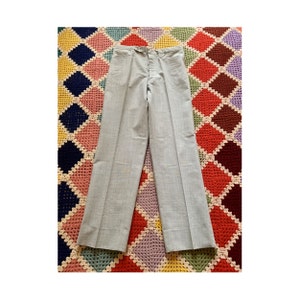 60s DEADSTOCK cotton MAN straight FLAMED pearl gray trousers