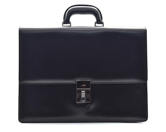 2000s GUCCI Tom Ford black leather 24 hours business bag