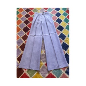 70s DEADSTOCK viscose WOMAN flared LILAC trousers