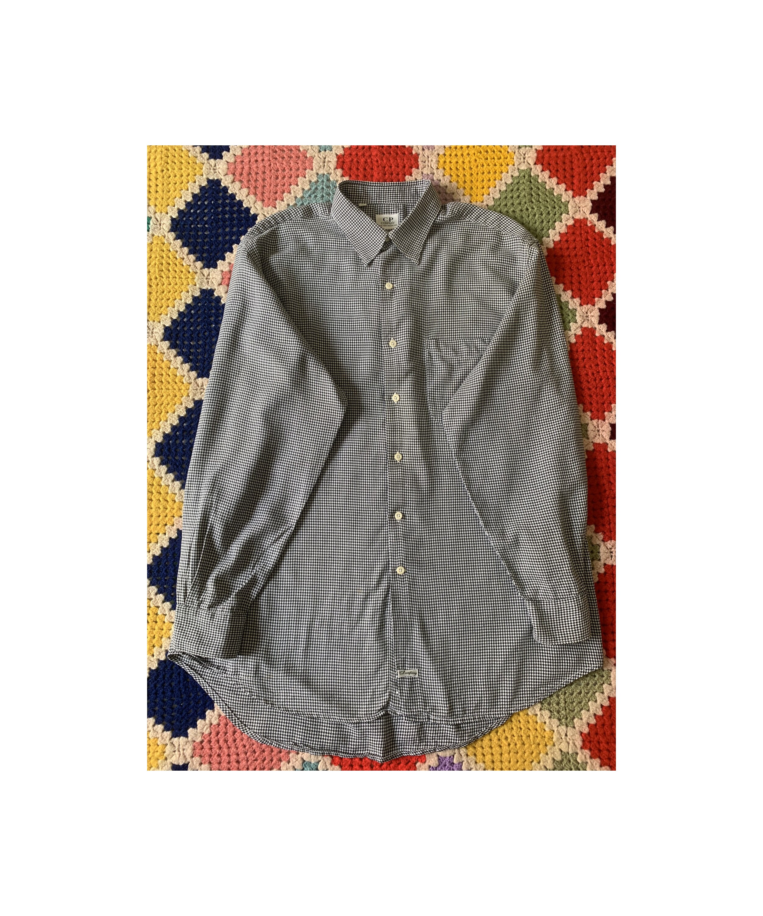 90s C.P. COMPANY Man Houndstooth Cotton Shirt - Etsy