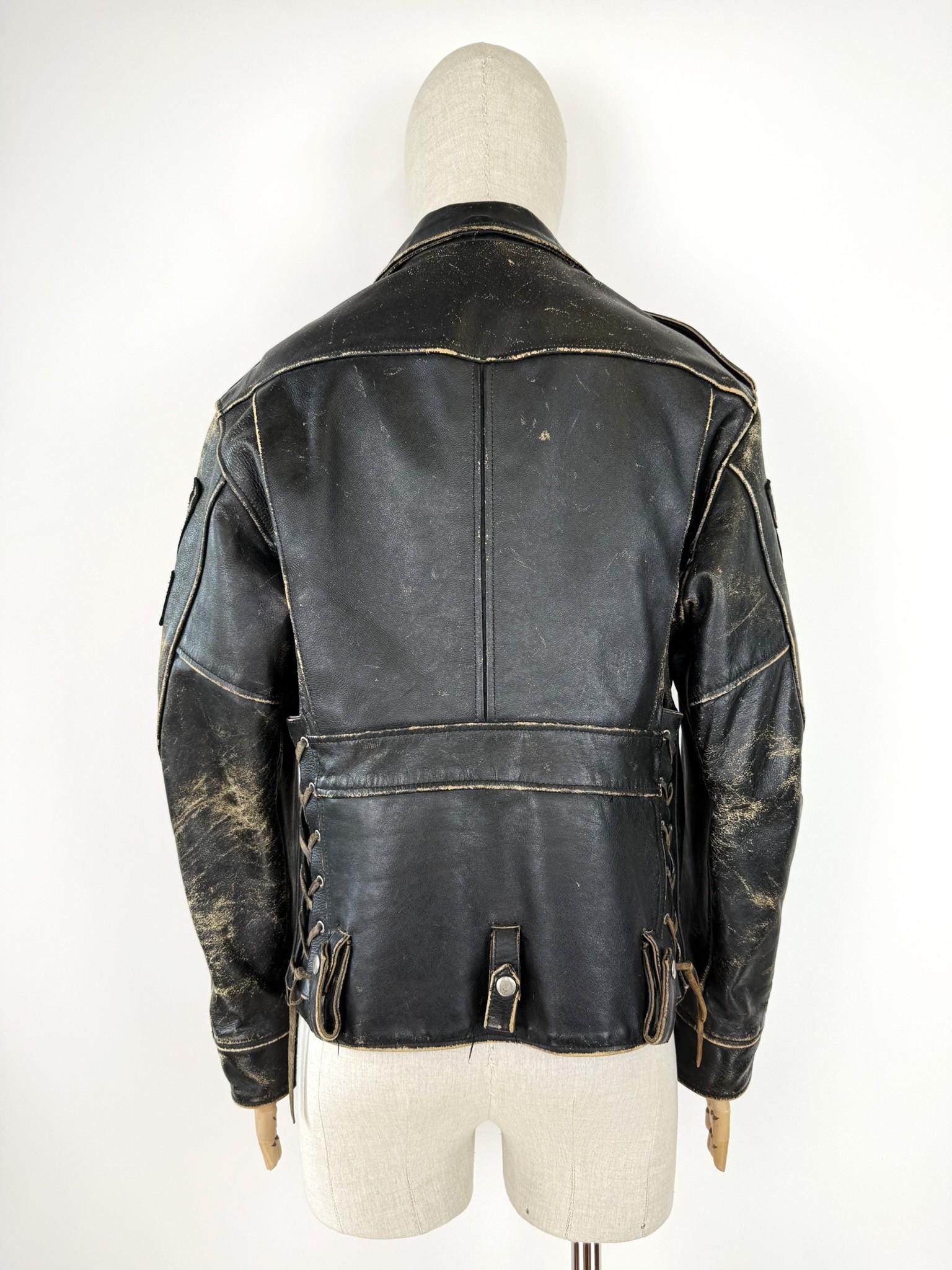 80年代 LEE TREVOR ブラックバイカーレザージャケット - Etsy 日本
