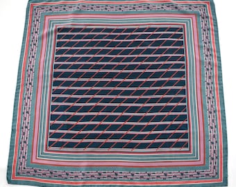 Bufanda de seda geométrica abstracta de los años 70