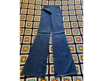 70s deadstock LE VAGABOND denim flared woman jeans (available in XS - S - M size)