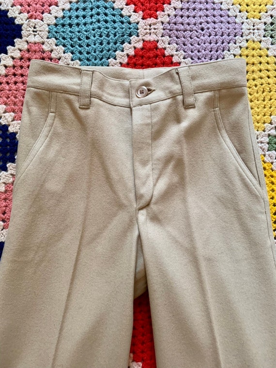 70s DEADSTOCK LODEN wool WOMAN flared trousers (a… - image 4