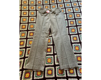 70s HERRINGBONE tweed WOOL flared MAN trousers