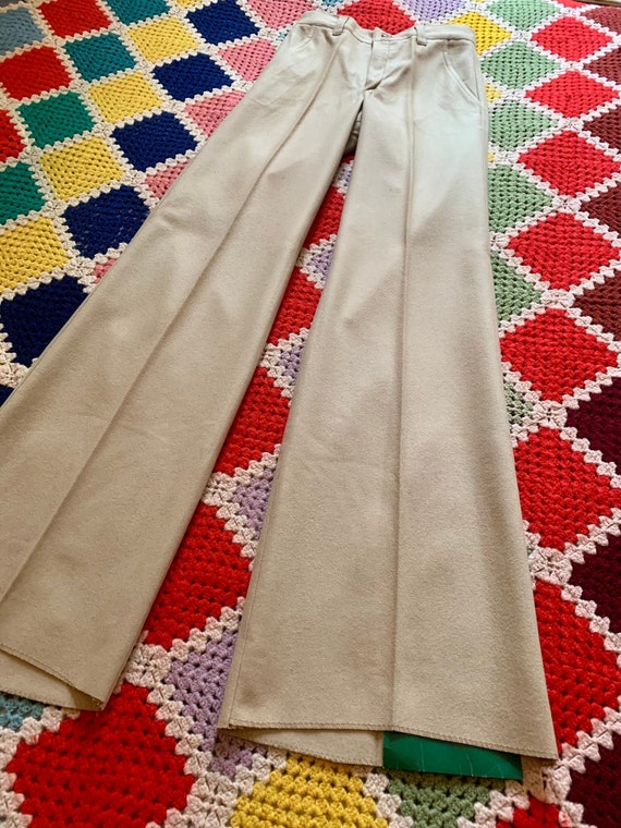 70s DEADSTOCK LODEN wool WOMAN flared trousers (a… - image 2