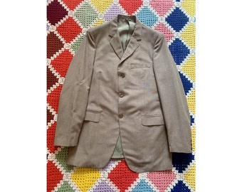 70s DEADSTOCK nut brown MAN wool blazer