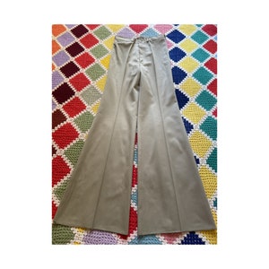 70s DEADSTOCK wool MAN flared OLIVE_GREEN trousers (available in size m and l)