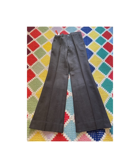 70s DEADSTOCK Wool HERRINGBONE Woman FLARED Trousers - Etsy