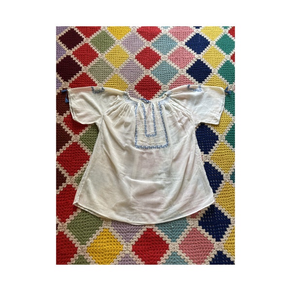 70s BOHO_HIPPIE cotton gauze ETHNIC_GREEK softy shirt