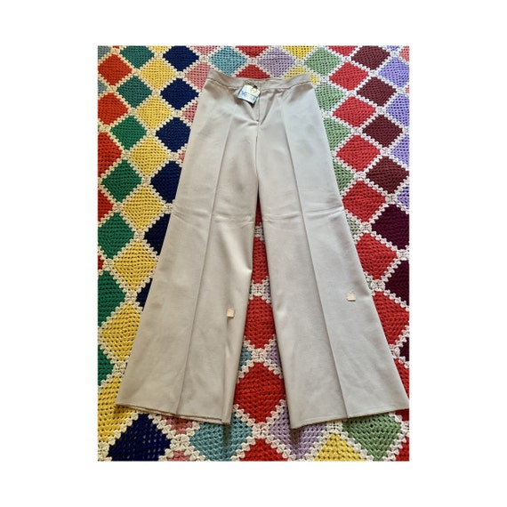 70s DEADSTOCK Wool MAN flared TROUSERS - image 1