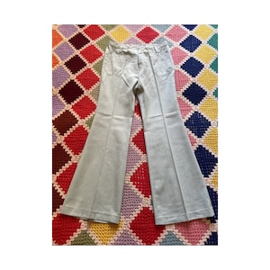 70s DEADSTOCK cotton MAN flared FLAMED trousers
