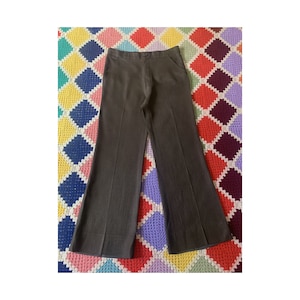 70s wonderful BROWN flared LINEN man TROUSERS