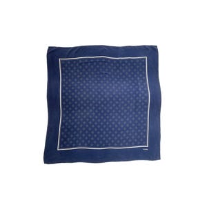 70s BLUE polka dots CHANEL silk SCARF