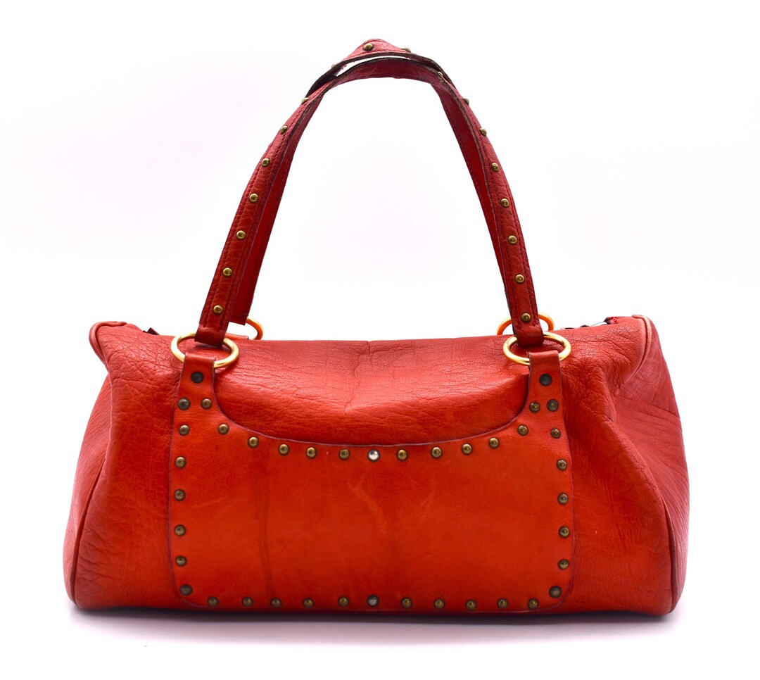 70s Studded Leather Red Handbag Etsy — free download