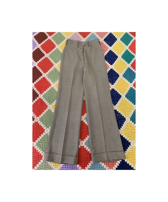70s JACQUARD psychedelic WOOL flared WOMAN trouser