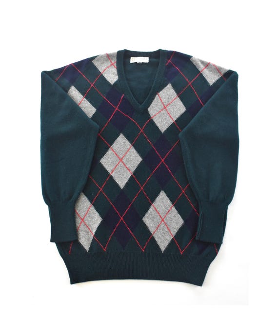 90s Cashmere Rhombus Man Pullover - Etsy Ireland