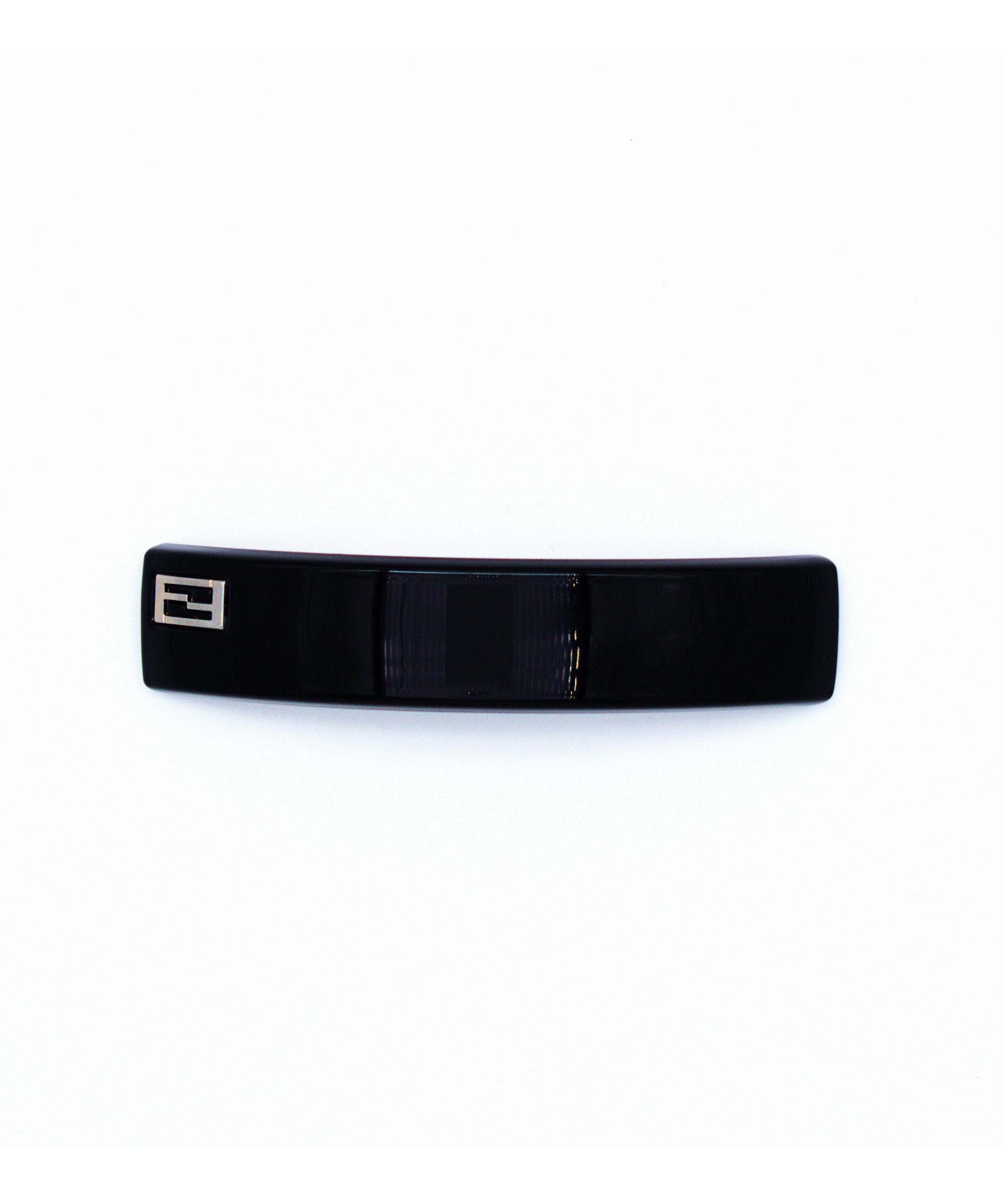 Fendi 90s Zucca Black Acrylic Hair Barrette Clip 3” Fendi Brown Zucca Monogram Bow Hair Clip – STYLISHTOP main image 4