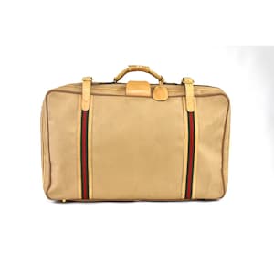 80s GUCCI Canvas Travel Suitcase - Etsy