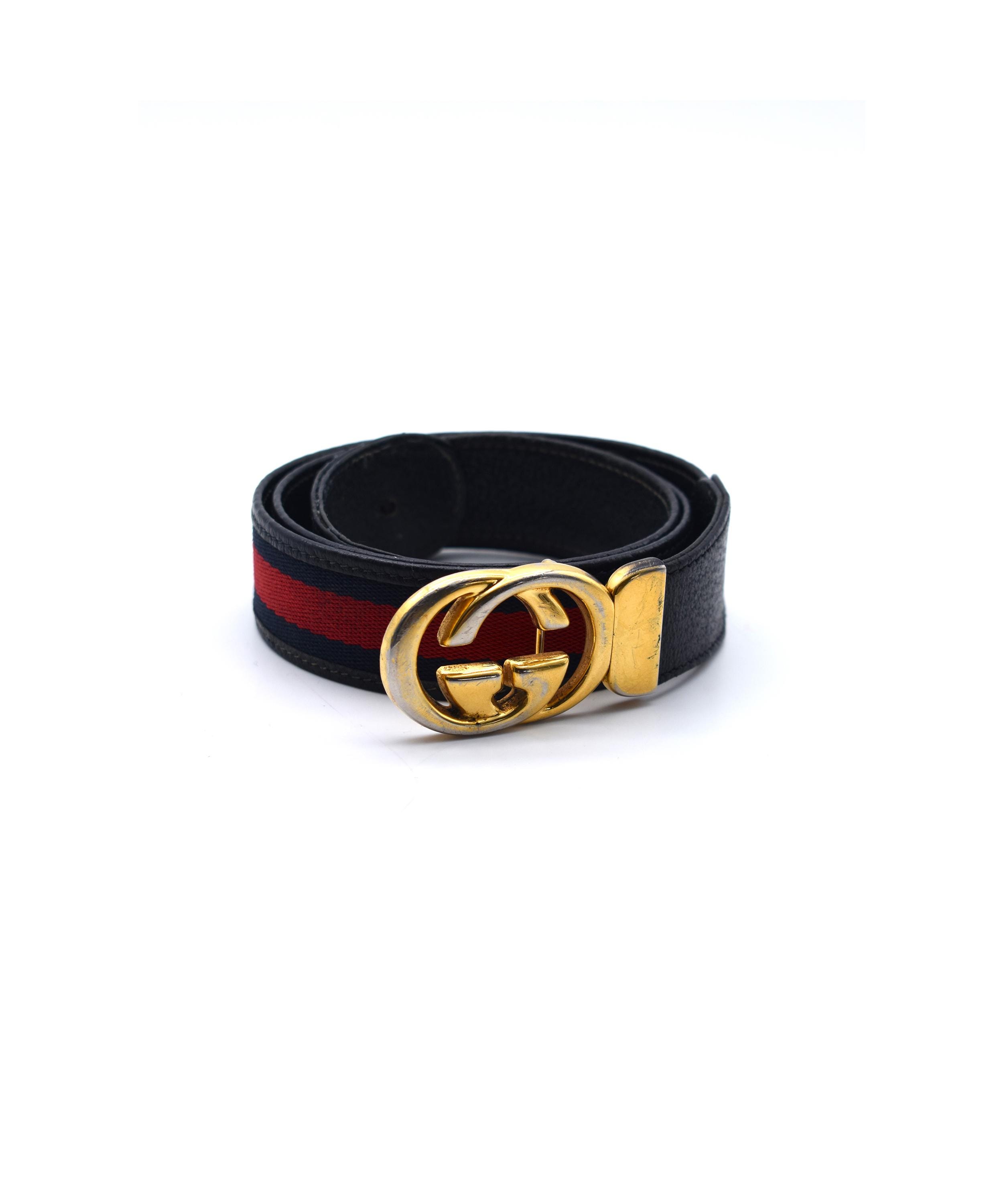 小物 GUCCI 00's monogram canvas leather belt Vintage Gucci Canvas Leather Monogram Belt With Single G 2000s