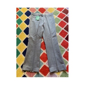70s DEADSTOCK linen/terital MAN flared PSYCHEDELIC trousers
