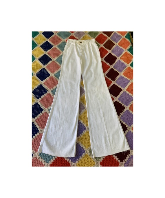 70s YSL denim white flared woman jeans