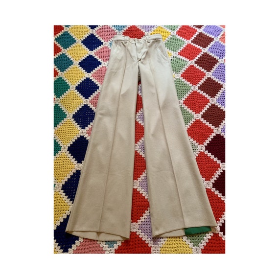 70s DEADSTOCK LODEN wool WOMAN flared trousers (a… - image 1