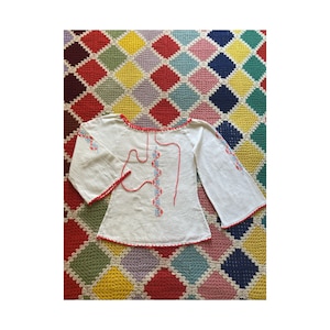 70s Cotton gauze ethnic hungary shirt