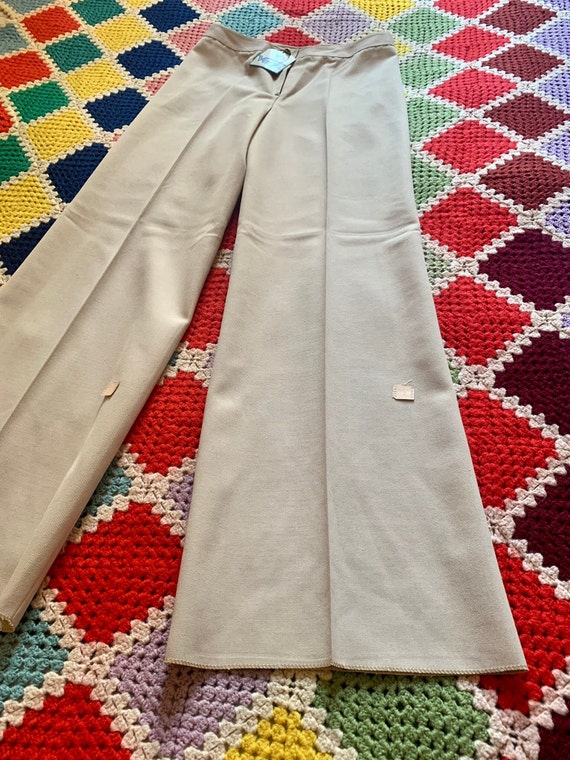 70s DEADSTOCK Wool MAN flared TROUSERS - image 2
