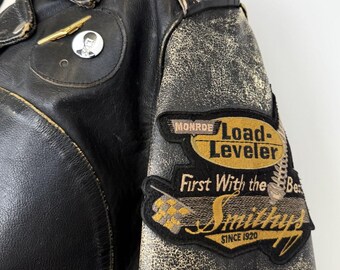 80s LEE TREVOR Black Biker Leather Jacket - Etsy