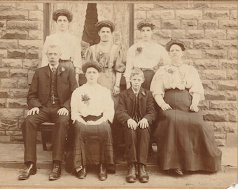 The Whole Family! Even Grandma! - Vintage Original Cabinet Card Photo