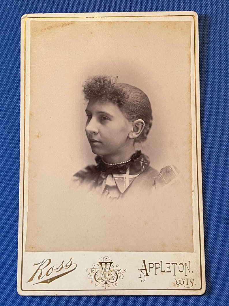 Ross Appleton Bangs for Days! Pretty Young Girl With Pearls - Vintage/ Antique ...