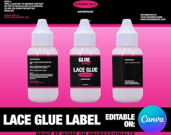 Lace Glue, Lace glue remover, lace tint, lace bond labels, Wax Stick DIY Editable Label, 1 oz, 2 oz, 4 oz, beauty product labels